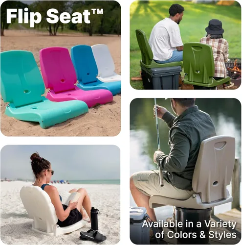 Miniatura 9 de Step2 Flip Seat - Asiento plegable, silla portátil para exteriores, piscina, plataformas traseras, campamento, silla de picnic; proporciona apoyo