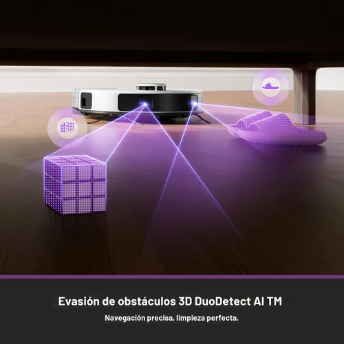 Miniatura 6 de Eureka Aspiradora robot E20 Plus con estación de vaciado automático sin bolsa, combo robótico de aspiradora y trapeador, capacidad de 45 días, Blanco