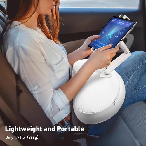 Miniatura 8 de AboveTEK Soporte de almohada para tableta para cama, manos libres ajustable para iPad de lectura de regazo con puf suave, regalo ideal para mamá, se