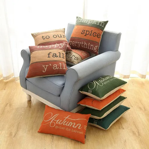 Miniatura 3 de TRENDIN PL764TR - Fundas de almohada de otoño de 12 x 20 pulgadas con texto en inglés "Reúne la cosecha", funda de cojín decorativa oblonga