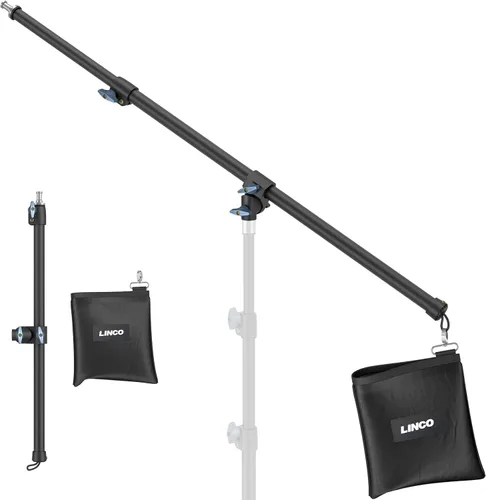 LINCO Lincostore 4255K - Brazo de pluma de luz ajustable de 2.5 pies a 5 pies con abrazadera universal para trípode y bolsa de contrapeso