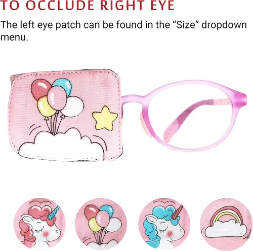 Miniatura 4 de Astropic Parche de algodón y seda para gafas para niños (ojo derecho, globo)