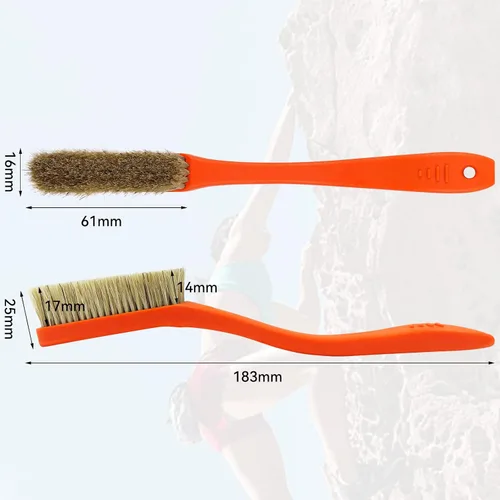 Miniatura 2 de TWO STONES Cepillo de escalada y boulder con cerdas naturales firmes de pelo de jabalí y mango duradero, cepillo de tiza para escalada diseñado