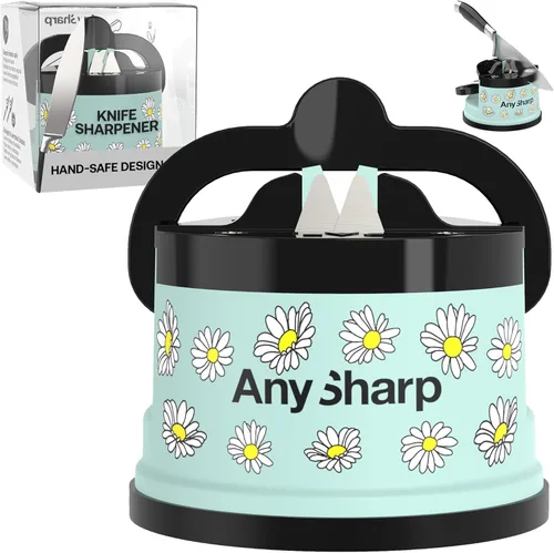 AnySharp – EDITIONS – Afilador de cuchillos manos libres - Herramienta de afilado fácil de usar con base de succión PowerGrip y ángulo