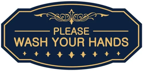Miniatura 21 de Signs ByLITA Letrero de Victorian Please Wash Your Hands (plata cepillada) - Grande Brushed Silver