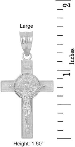 Miniatura 2 de Plata de ley 925St Benedict Crucifijo Cruz encanto colgante 160