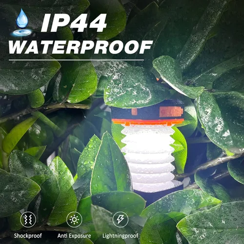 Miniatura 5 de DIBMS - Paquete de 2 linternas solares plegables para campamento, mini luces colgantes plegables USB recargables a prueba de agua para camping