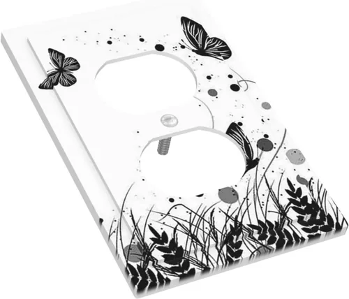 Miniatura 2 de Placa de cubierta de tomacorriente con diseño de mariposa, placas decorativas de pared, 1 gang, cubiertas de enchufes eléctricos, placa frontal Arte