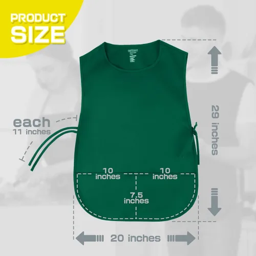 Miniatura 7 de ROTANET Delantal de zapatero con 2 bolsillos profundos, unisex, impermeable, para pintura, limpieza, artista, para mujeres, hombres, adultos
