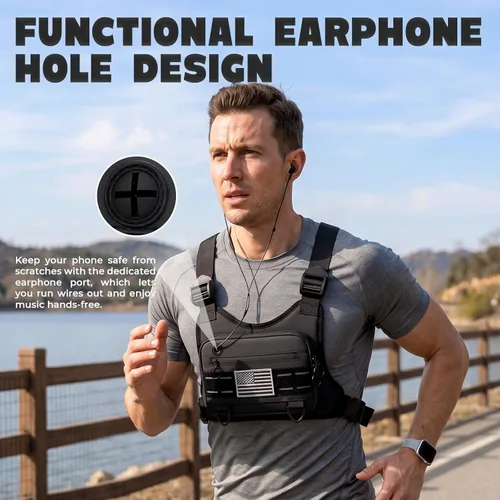 Miniatura 6 de Muserise Bolsa de Pecho Deportiva Para Hombres y Mujeres, Resistente al Agua, Ligera, Paquete de Pecho Frontal, Bolsa de Chaleco para Correr Con