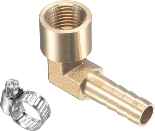 Miniatura 7 de M METERXITY Accesorios de latón para manguera, codo de 90 grados, conector de tubo de latón de 0.315 in con abrazaderas de manguera aplicable al