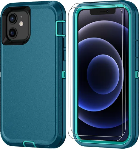 Miniatura 34 de Jshru para iPhone XR Funda con [2 Pack] Protector de Pantalla HD, [Grado Militar] 3-en-1 Resistente Protector de Cuerpo Completo a Prueba de Negro
