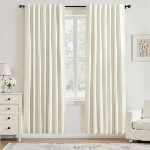 Miniatura 37 de UHITECH Cortinas opacas de 35 pulgadas de largo para sala de estar, 2 paneles, cortina opaca corta para cocina para ventanas pequeñas, cortinas