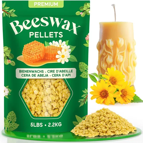 Miniatura 11 de NORVENCE Gránulos de cera de abejas 20LB, cera de abejas blanca pura y natural para hacer velas, cuidado de la piel DIY, bálsamo labial, jabón