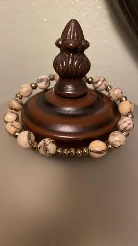 Miniatura 8 de Natural Feldspar and Pyrite Gemstone Crystal Bracelet