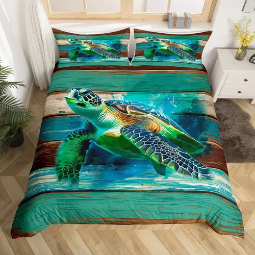 Miniatura 24 de Manfei Juego de funda de edredón occidental, tamaño individual, juego de ropa de cama de caballo de vaquero de 2 piezas, funda de edredón de cactus