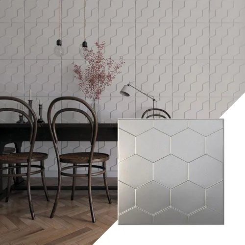 Miniatura 16 de Ekena Millwork WP20X20HBWH 19 5/8 pulgadas de ancho x 19 5/8 pulgadas de alto Panal EnduraWall Decorativo 3D Panel de Pared Cubre 2.67 pies cuadrados