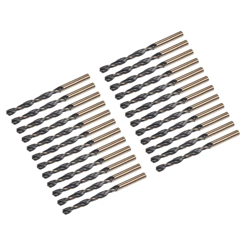 Miniatura 26 de uxcell Brocas Jobber de 0.118 in (0,118 pulgadas) de nitruro negro y oro recubierto de titanio M2 de alta velocidad (HSS) Brocas helicoidales