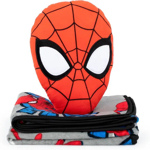 Miniatura 3 de Jay Franco Spiderman Nogginz - Juego de ropa de cama de 2 piezas de manta y almohada de 40 x 50 pulgadas para niños, súper suave Gris - Spiderman