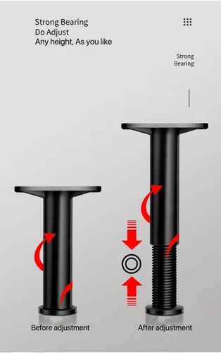 Miniatura 3 de Patas ajustables para cama, 4 piezas, listones centrales resistentes, plástico tan duro como el acero para cama King, sofá, mesa, aparador, silla