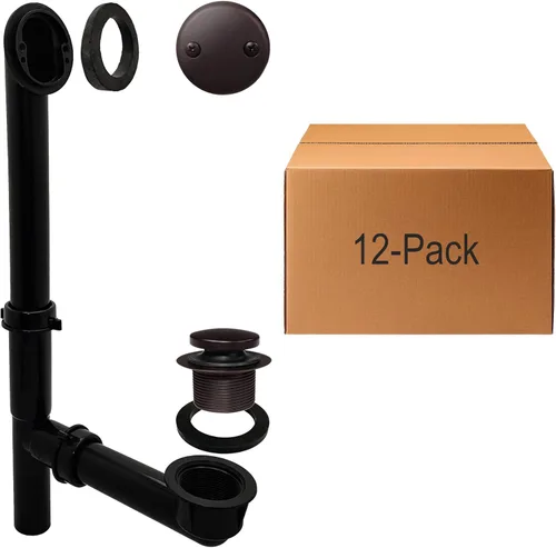 Miniatura 22 de Westbrass 593144-62 Kit de drenaje de residuos de baño con punta tubular de 1-1/2 pulgadas, color negro mate, paquete de 1