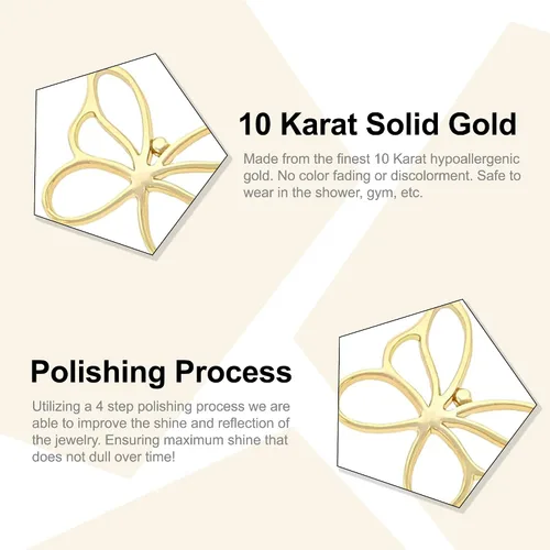 Miniatura 2 de Charm America - Gold Butterfly Charm - 10 Karat Solid Gold - Butterly Pendant Jewelry