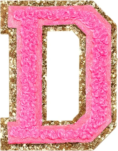 Miniatura 28 de Parches de letras de felpilla para planchar con purpurina, parches bordados con borde dorado, parches para coser en ropa, sombrero, camisa, bolsa