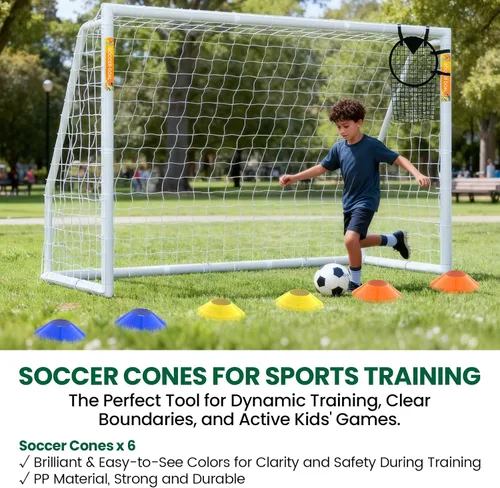 Miniatura 6 de NAIZEA Soccer Goal - 12x6/10x6/8x6/6x4FT Soccer Goals for Backyard, Portable & Weatherproof HPVC Soccers Goal w/Soccer Net Durable Post for Adults &