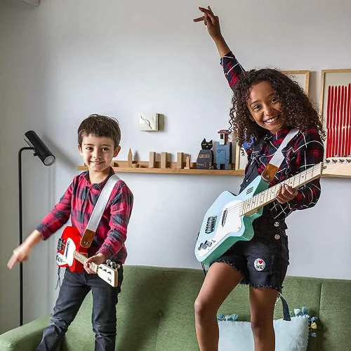 Miniatura 5 de Loog - Guitarra eléctrica mini para niños principiantes con amplificador incorporado, a partir de 3 años, aplicación de aprendizaje y lecciones Verde
