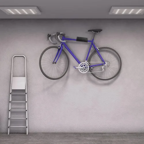 Miniatura 6 de Blulu 4 piezas de escalera de pared para carretilla de acero para garaje, gancho de almacenamiento para carretilla, organizador de almacenamiento