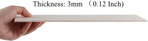 Miniatura 5 de Paquete de 12 hojas de madera de balsa de 1/8 x 4 x 8 pulgadas, madera natural sin terminar para manualidades, hacer modelos de casa, avión, barco
