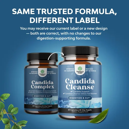 Miniatura 2 de Candida Cleanse Detox para mujeres – Desintoxicación intestinal antisobrecrecimiento para mujeres con ácido caprílico negro nogal ajenjo y orégano