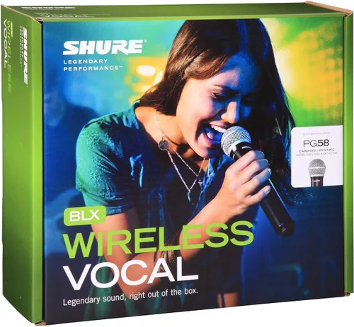 Miniatura 2 de Sistema de micrófono inalámbrico Shure BLX24/PG58 - Vida de batería de 14 horas, rango de 300 pies, UHF Incluye micrófono vocal de mano PG58