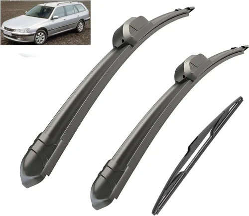 Juego de limpiaparabrisas delantero y trasero compatible con Peugeot 406 Estate 1996-2004 parabrisas ventana 24 + 22 + 14 pulgadas