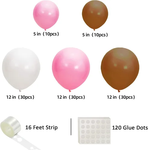 Miniatura 7 de Kit de guirnalda de globos pastel de 110 piezas, kit de guirnalda de ramo de globos ideal para baby shower, boda, fiesta de cumpleaños (marrón 2)