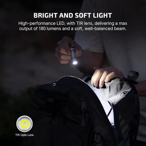 Miniatura 3 de OLIGHT I1R 2 Pro Eos - Linterna de llavero recargable EDC de 180 lúmenes, alimentada por batería recargable integrada con cable USB tipo C, mini luz