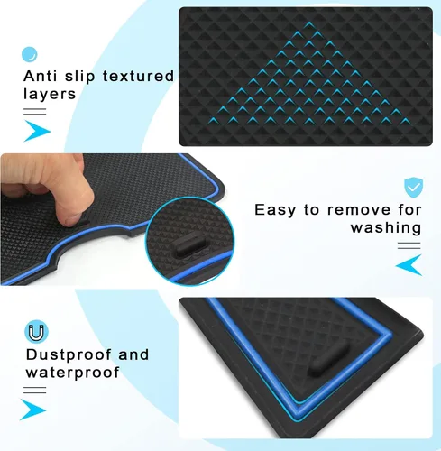 Miniatura 2 de CDEFG Ajuste personalizado para Maverick 2022 2023 - Tapete con ranura para puerta de camioneta y consola central, alfombrillas de bolsillo
