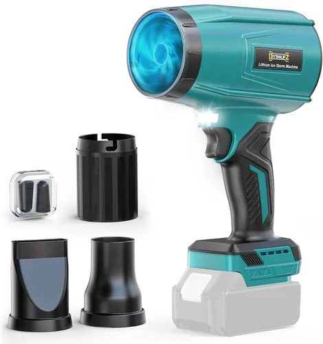 Miniatura 9 de DIYtoolifz Soplador de hojas inalámbrico compatible con Dewalt 20V, rotación de 180°, soplador de hojas de mano de 600 CFM, motor sin escobillas