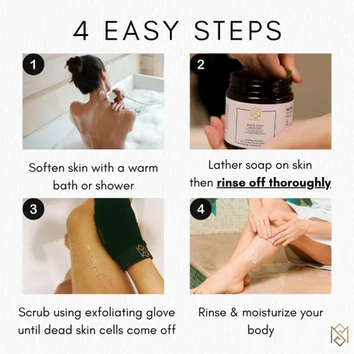 Miniatura 5 de MoroccanSource - Guante exfoliante corporal Kessa, removedor de piel muerta, guante de ducha para limpieza de piel muerta y limpieza profunda