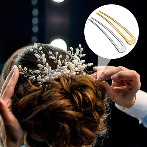 Miniatura 5 de WILLBOND 6 horquillas francesas para el cabello para mujer, horquillas de metal de 4 pulgadas, en forma de U, 2 puntas, horquilla para el peinado