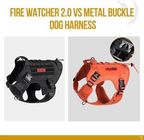 Miniatura 3 de OneTigris FIRE Watcher 2.0 Arnés Anti-tirones para Perro con Asa - Chaleco de Perro de Servicio Ajustable para Perros Grandes y Medianos (S, Naranja)