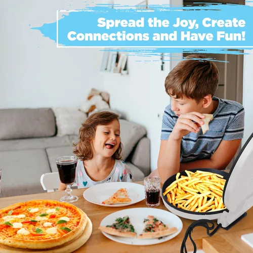 Miniatura 4 de Horno para pizza Courant de 12 pulgadas, máquina para pizzas, mango de enfriamiento de toque nuevo y mejorado, placas antiadherentes, horno