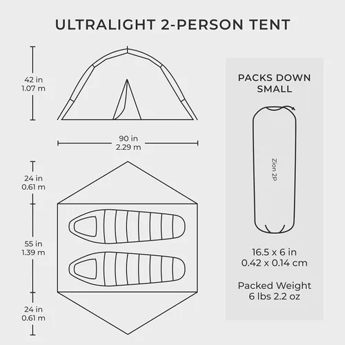 Miniatura 7 de Hyke & Byke Zion - Tienda de campaña de senderismo y mochilero, 3 estaciones, ultraligera, impermeable, para acampar con mosca de lluvia y huella, 1