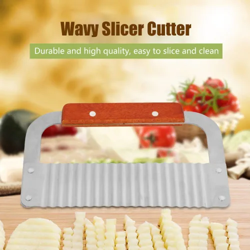 Miniatura 2 de Cortador de jabón ondulado, de acero inoxidable, corte arrugado, corte ondulado, cortador de verduras para cocina esencial