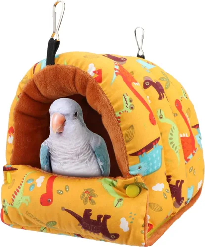 Miniatura 9 de Wontee Casa nido de pájaros, para invierno, cálida cabaña para acurrucarse, cama para pájaros, hamaca colgante para loros, periquitos, periquitos