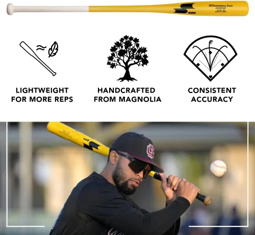 Miniatura 2 de SSK Z9 Professional Edge Comp Coaches - Bate de madera Fungo de 33 pulgadas, 35 pulgadas, 37 pulgadas, béisbol y sóftbol, más de 22