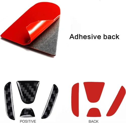 Miniatura 4 de Compatible con Emblema del Portón Trasero del Automóvil Logo Moldura Accesorios Emblema de Fibra de Carbono Insignia Calcomanía Cubierta Adhesivo