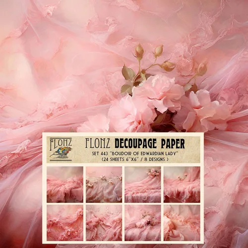Miniatura 11 de Paquete de papel para decoupage (24 hojas 15x15 cm) Fantastic Nightlights # Papel con patrón estilo vintage para decoupage, manualidades y álbumes