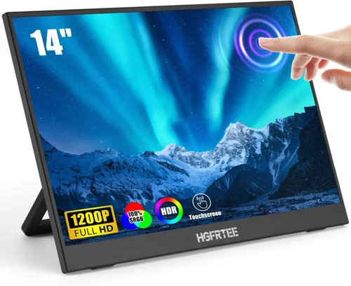 Monitor Portátil Táctil de 14", 1920x1200 60Hz USB-C y Pantalla Externa FHD con Pantalla Táctil para Laptop/Mac/Juegos/Oficina, Monitor de Viaje con