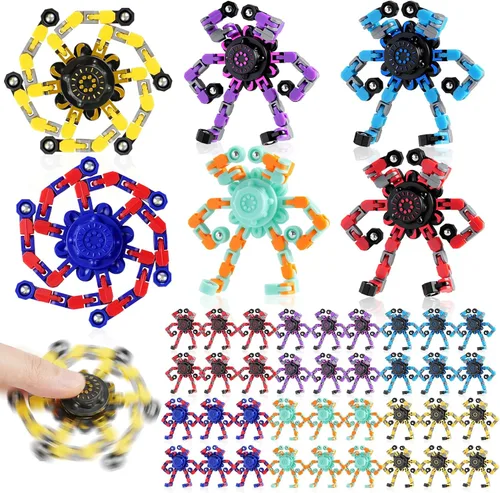 Miniatura 10 de 24 juguetes sensoriales transformables para aliviar el estrés para niños y niñas de 8 a 13 años, giroscopios y recuerdos de fiesta, regalos